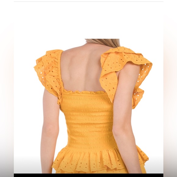 HOUSE OF HARLOW 1960 Smocked Eyelet Top Size L - Picture 3 of 5